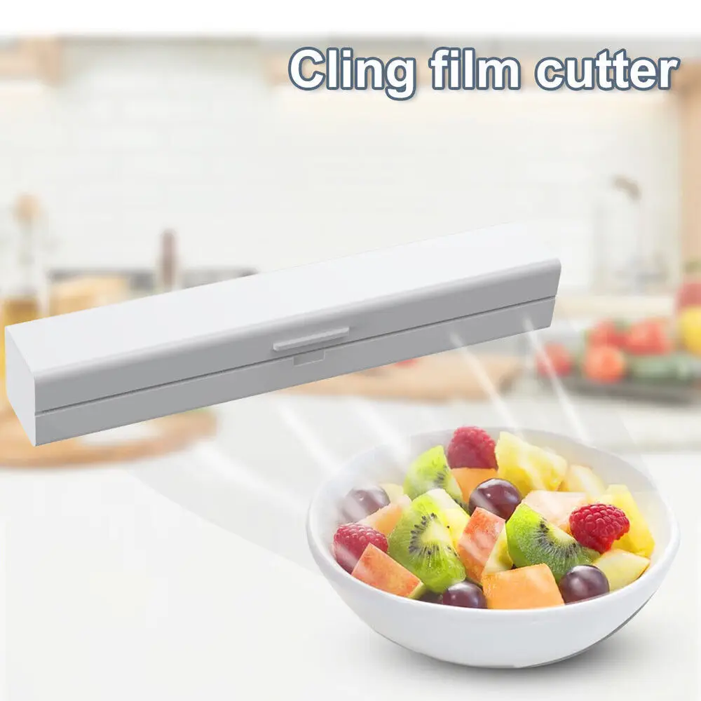 Home Cling Film Cutting Box Wall-Mounted Food Plastic Wrap Suction Cup Plastic Wrap Cutter Kitchen Food Preservation Accessories