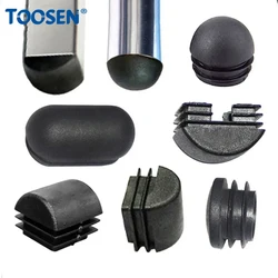 Praça Oblíqua Blanking End Cap Tubo de Plástico Preto Tubo Buraco Inset Plugs Mesa Cadeira Perna Poeira Capa Móveis Pavimento protetor