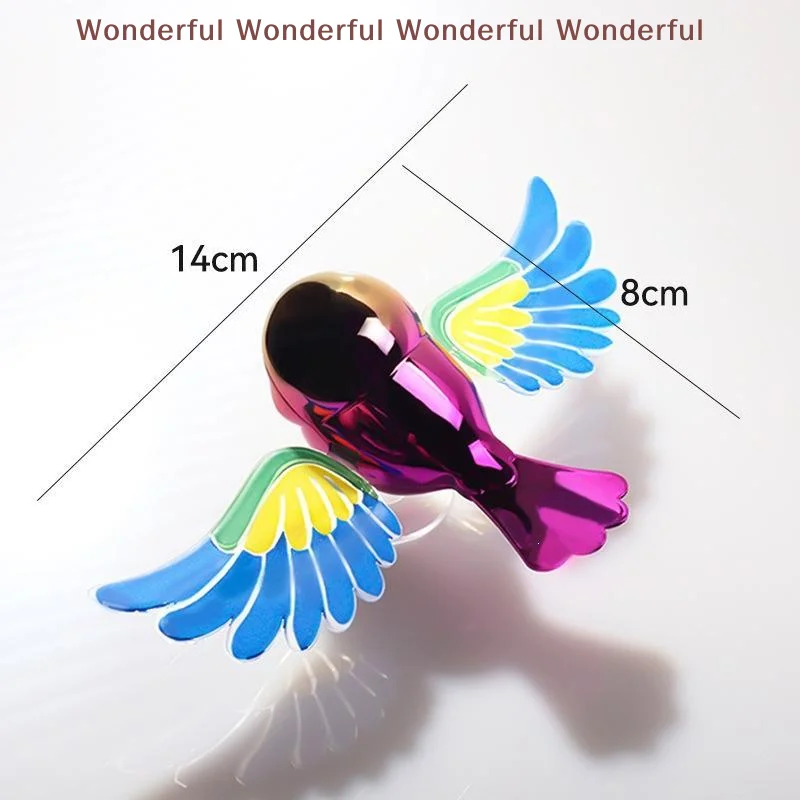 Creative Flying Bird Rearview Mirror Ornament Fun Flapping Wings Hanging Decor for Car Motorcycle Interior Decoration Gift Idea