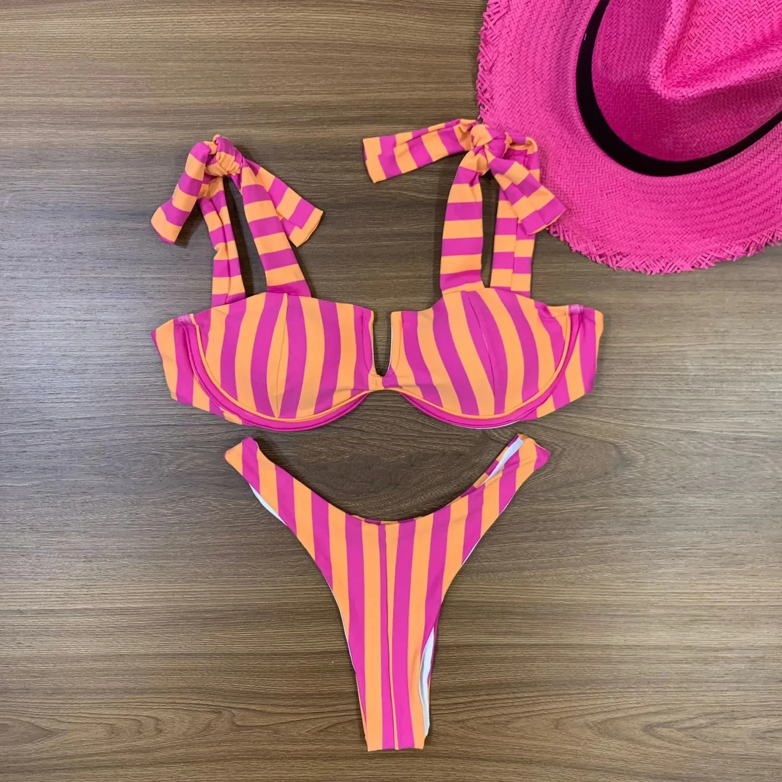 Sexy Micro Bikini 2024 Women Solid And Leopard Push Up Padded Thong Swimsuit Female Cut Out Bathing Suit Swimwear Trajes De Bano