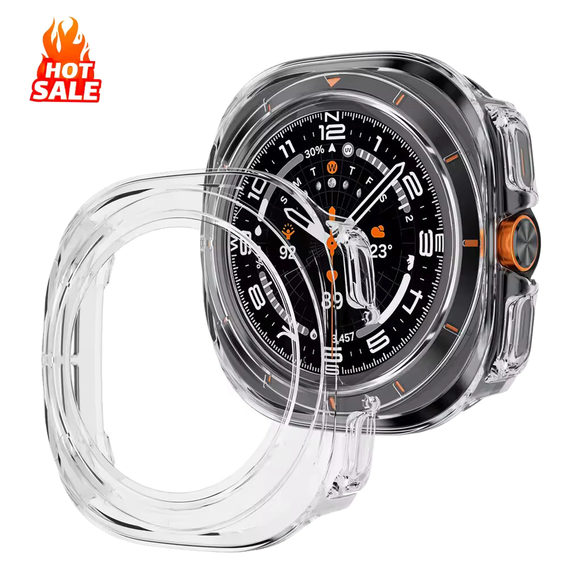 PC Case for Samsung Galaxy Watch Ultra 2025 47mm Accessories Hollow Hard Frame Protective Bumper for Galaxy Watch 7 Ultra cover