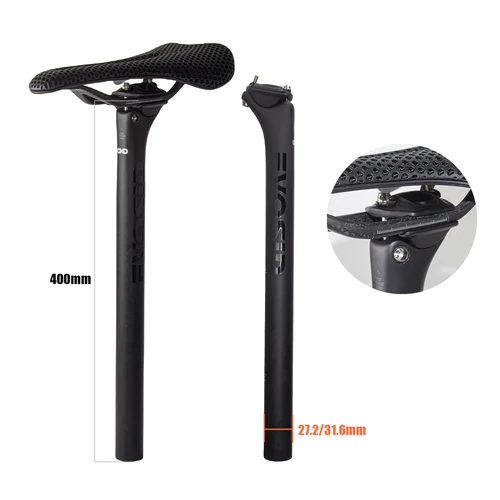 Imagen 2 del producto EVOSID tija de sillín de carbono 27,2 31,6mm de longitud 400mm negro mate MTB tija de sillín de bicicleta de carretera tubo de sillín piezas de bicicleta MTB canoa de carbono