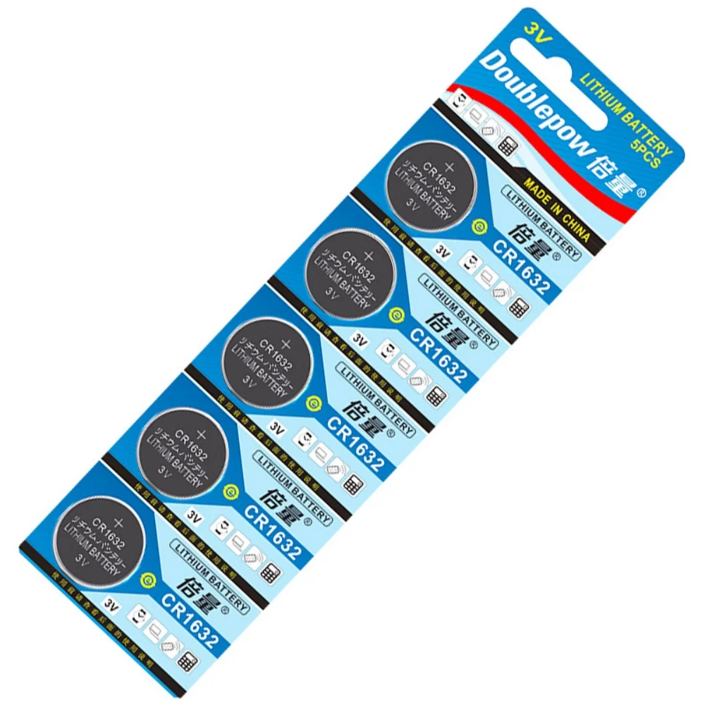 Doublepow 120mAh CR1632 3V Lithium Button Cell Coin Battery Cell Batteries Long Lasting For Watches Car Remote Control Keys