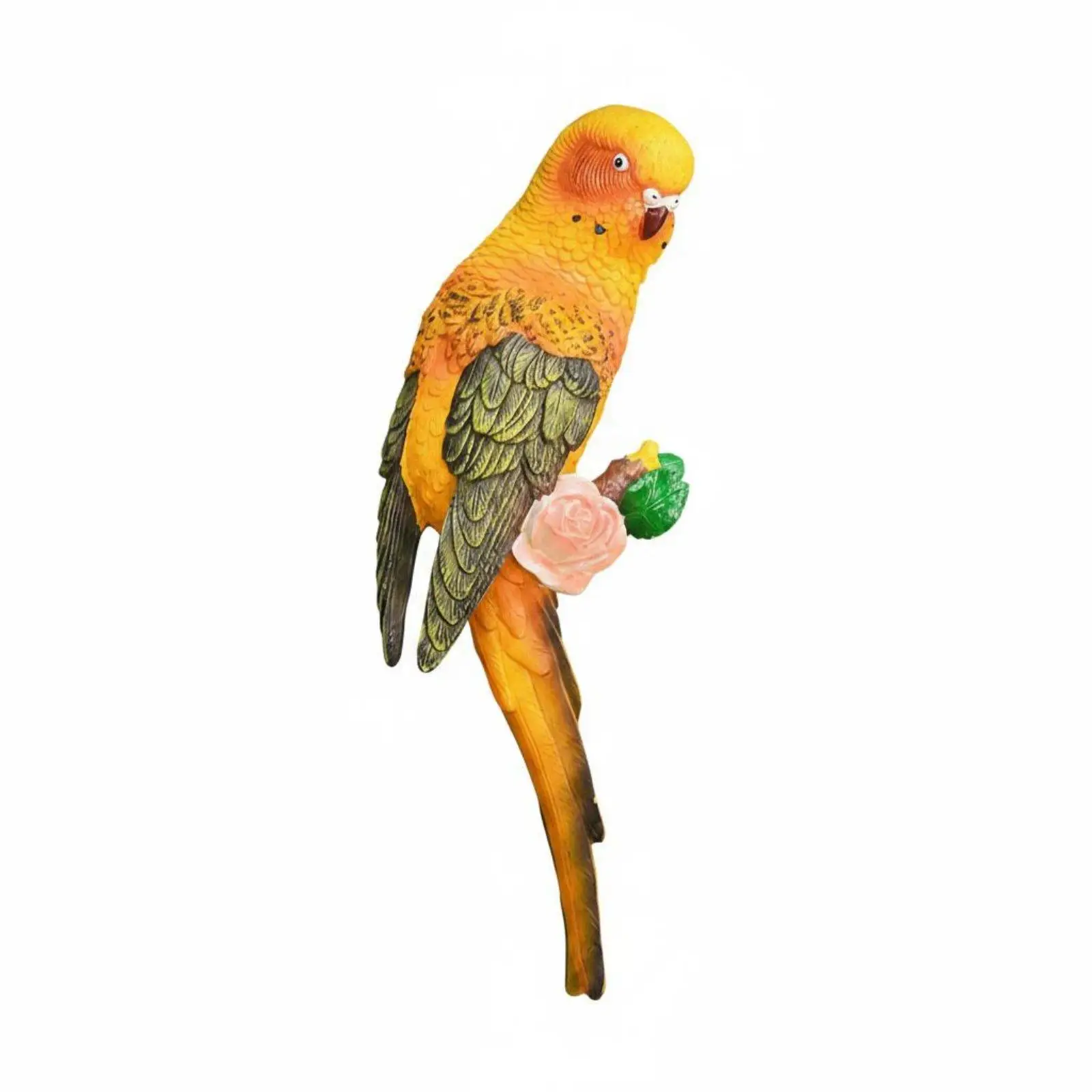 Artistic Parrot Wall Decor Resin Bird Figurine for Garden Fence Patio Backyard Natural Charm