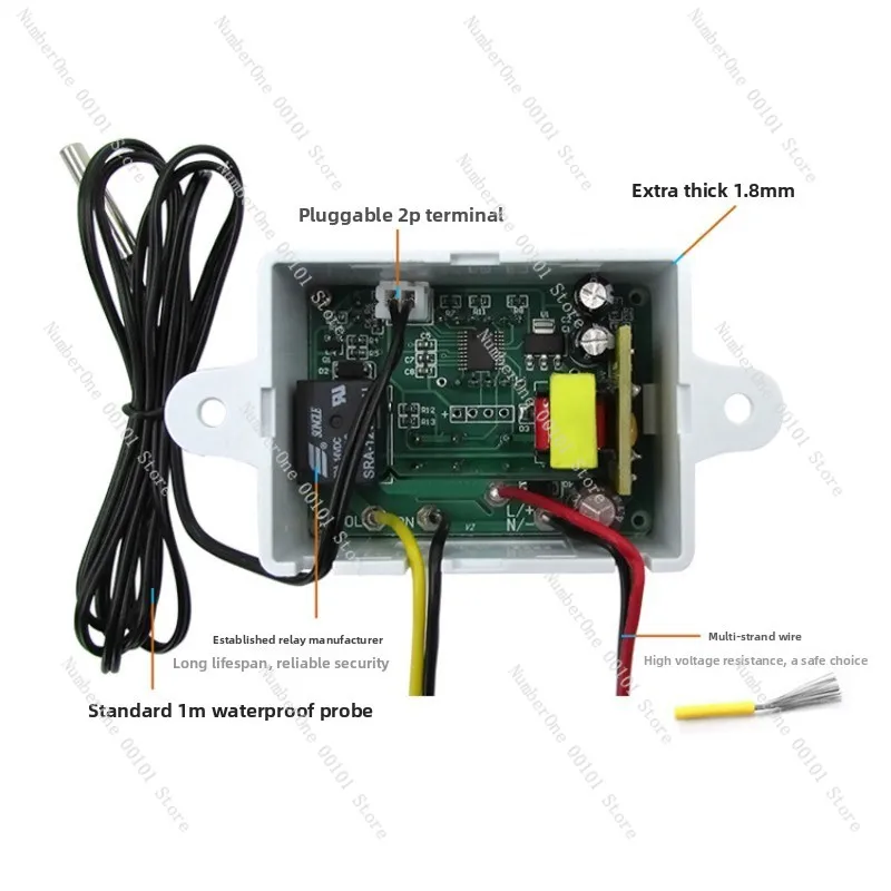 XH-W3001 شاشة ديجيتال وحدة تحكم ذكية في درجة الحرارة مع عزل البطارية 24 فولت-63 فولت مفتاح التحكم في درجة الحرارة #2