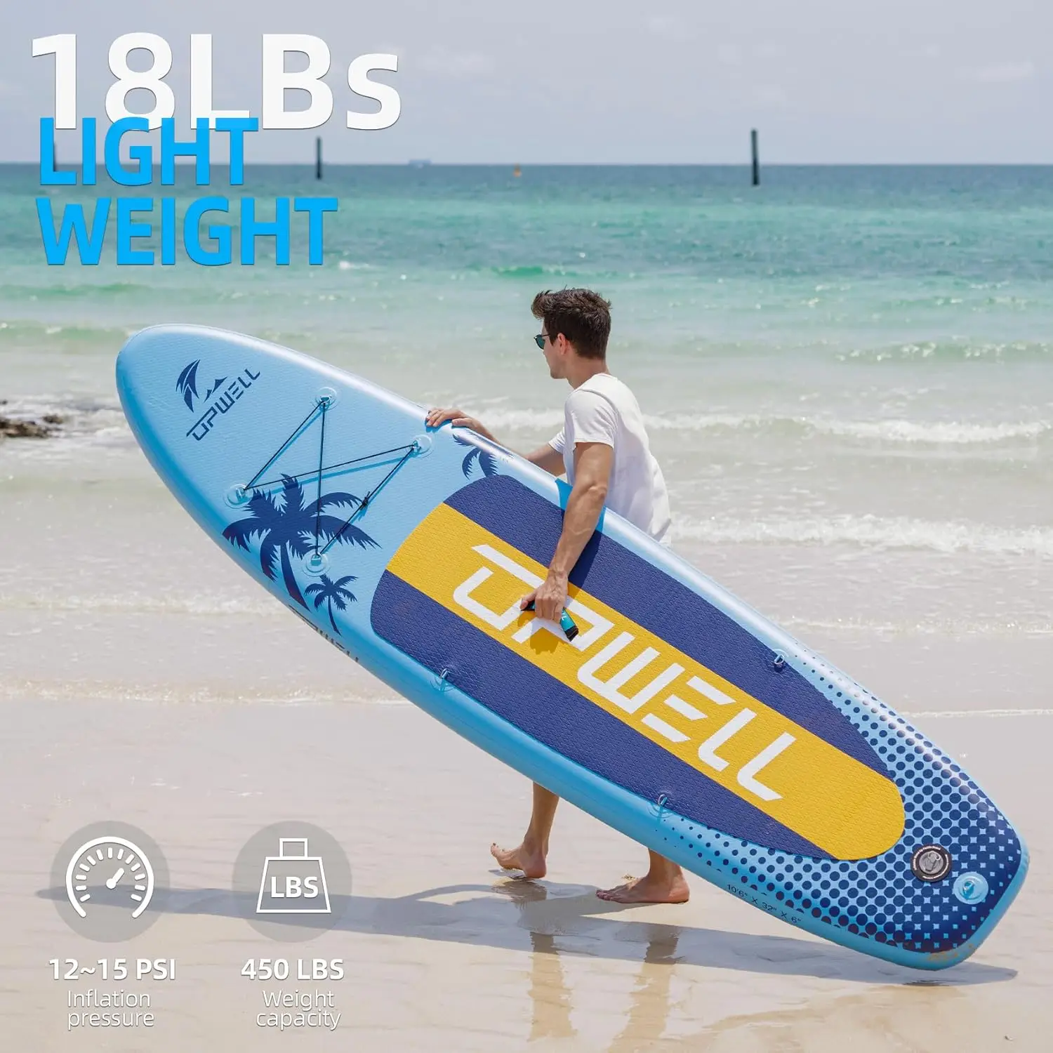 Placa inflável de stand-up paddle para jovens e adultos, design estável, acessórios premium SUP, fundo, 10'6 ", 11", 11'6"