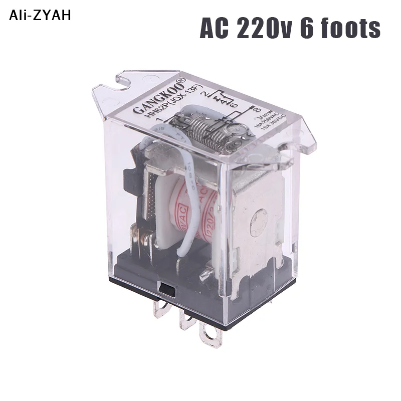 1Pc JQX-13F HH62P Relé de Alta Potência com Bobina Geral DPDT Micro Relé Eletromagnético com Base de Soquete AC110V220V DC12V24V10A