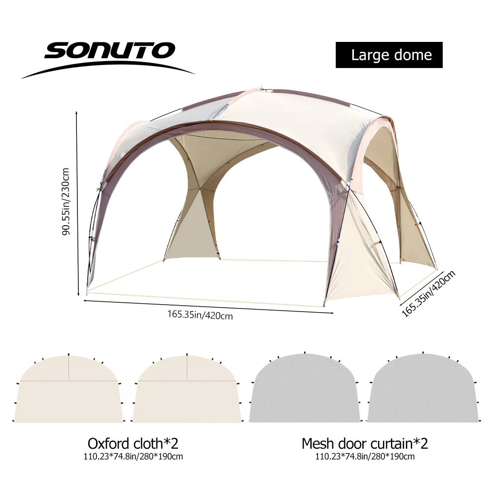 Grote 4-10 personen campingtent waterdicht winddicht zonnescherm anti-muggen 210D Oxford voor buiten familie strand wandelen