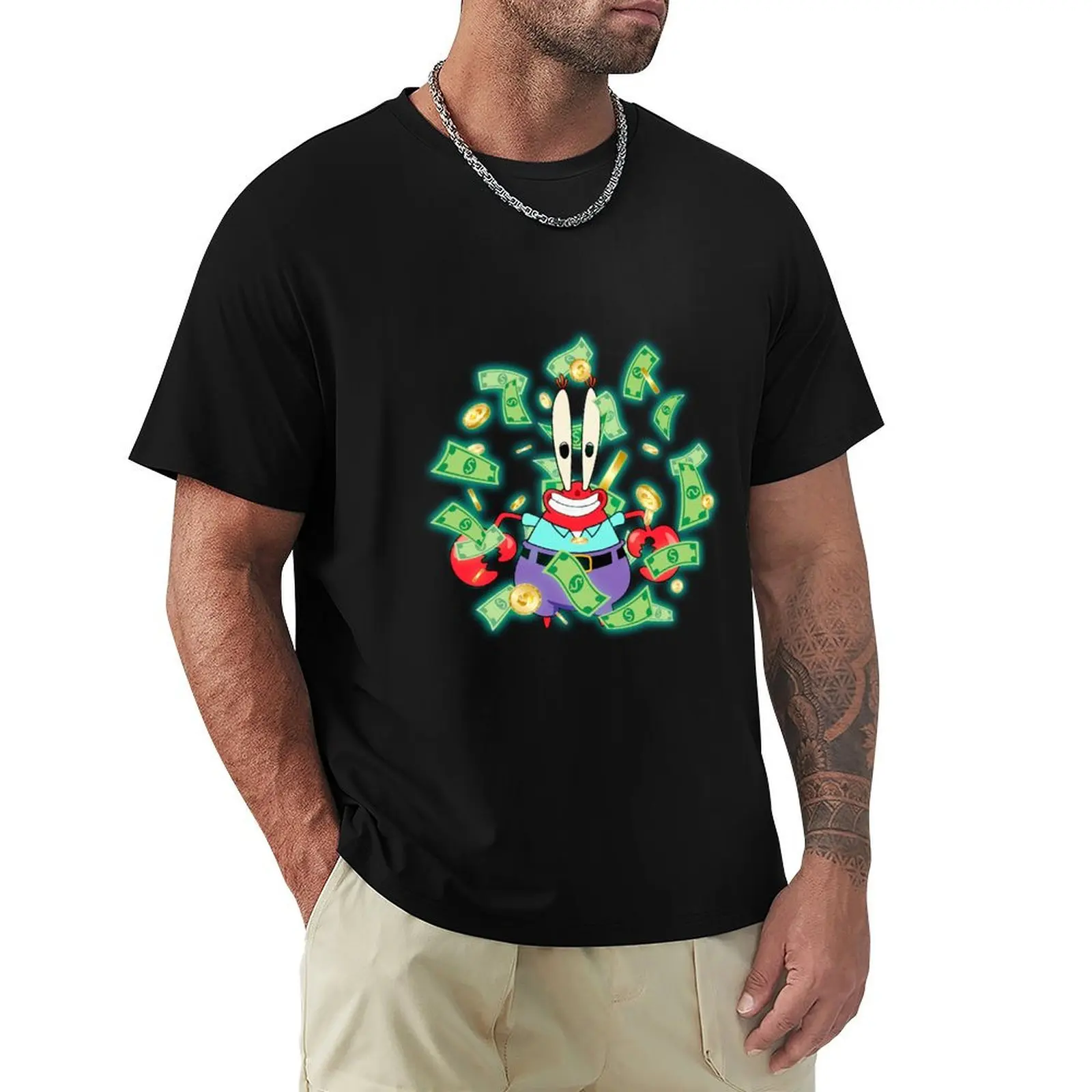 

Mr. Krabs and Money T-Shirt vintage graphic tee aesthetic clothes sweat shirts, men