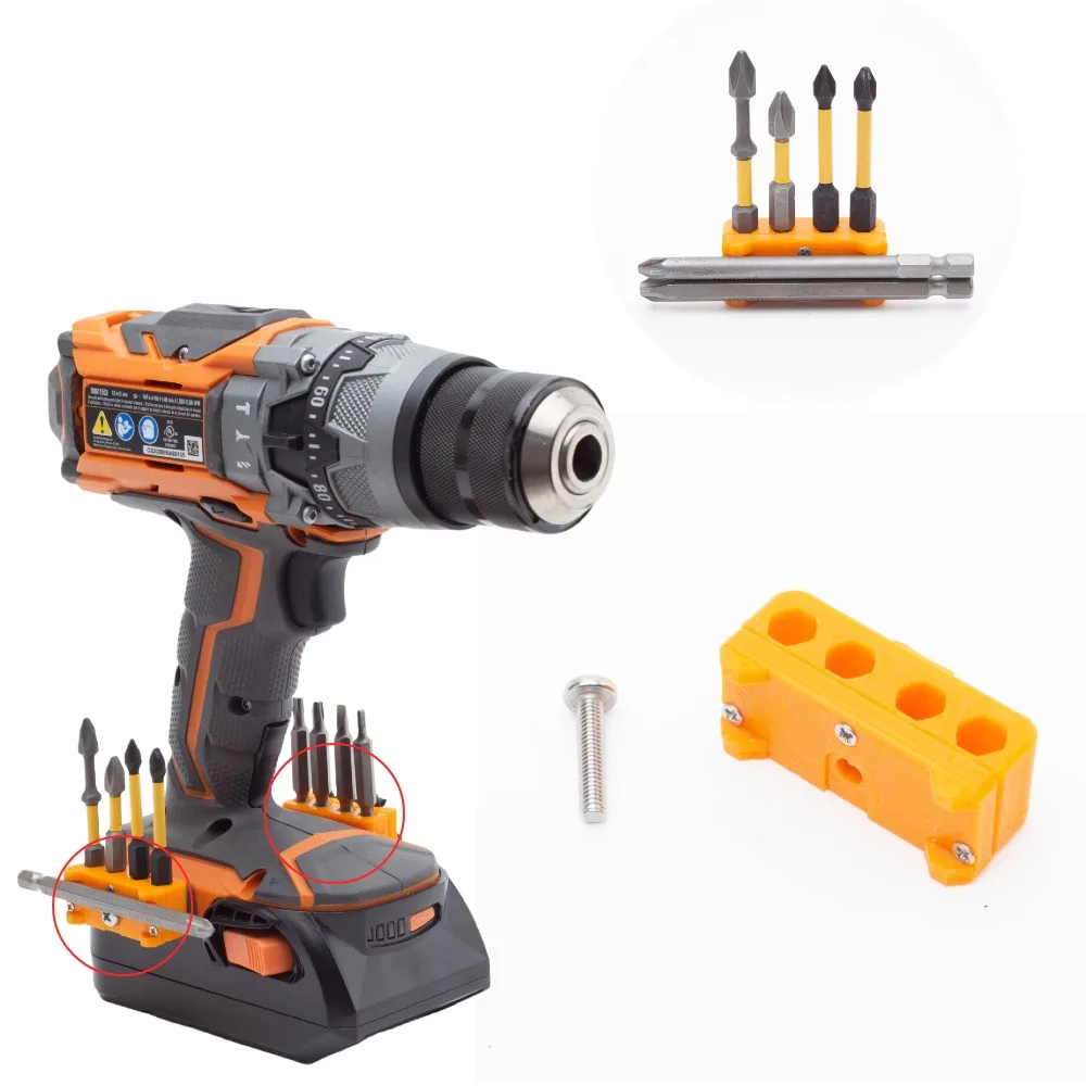 2/4 Pcs 4 Slots Magnetic Drill Bit Holder for RIDGID AEG Impact Drivers and Power Tools Screwdriver Bits Holder Accessorie