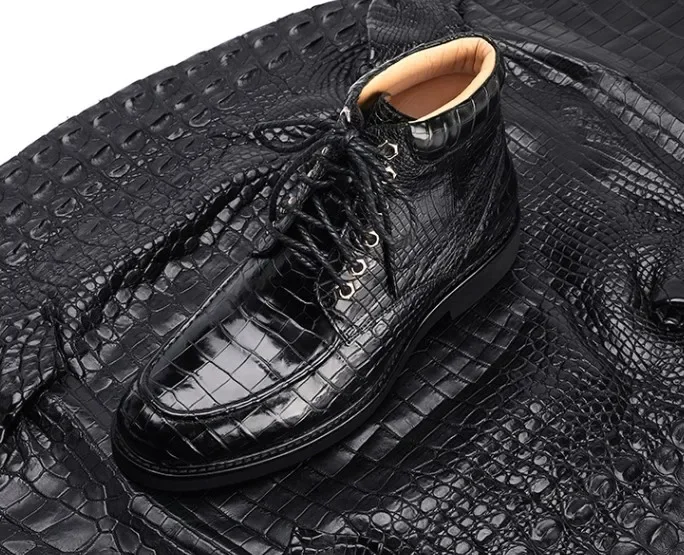 

Luolundika новые мужские туфли из крокодиловой кожи с высоким вырезом, деловые мужские ботинки для отдыха