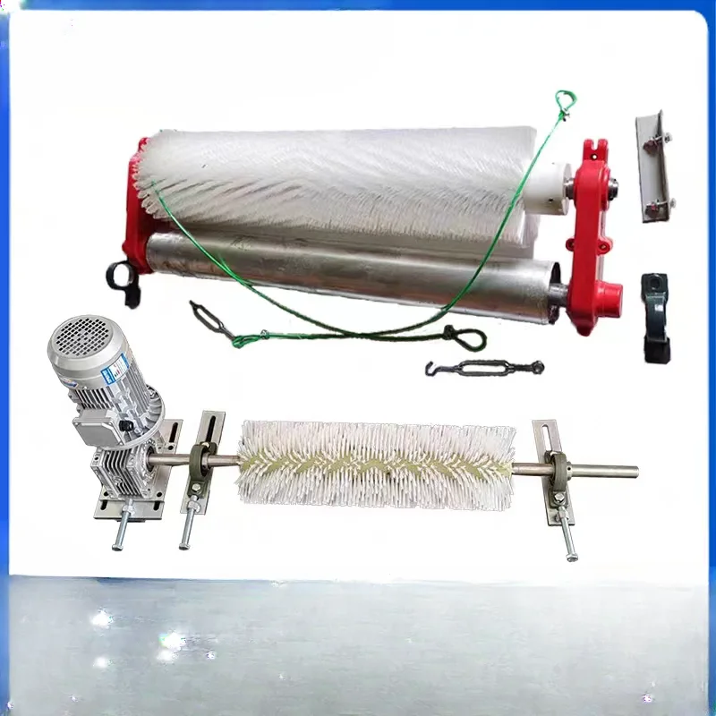 Non powered roller brush cleaner, cement coal yard electric belt conveyor, nylon steel wire spiral wear-resistant brush roller