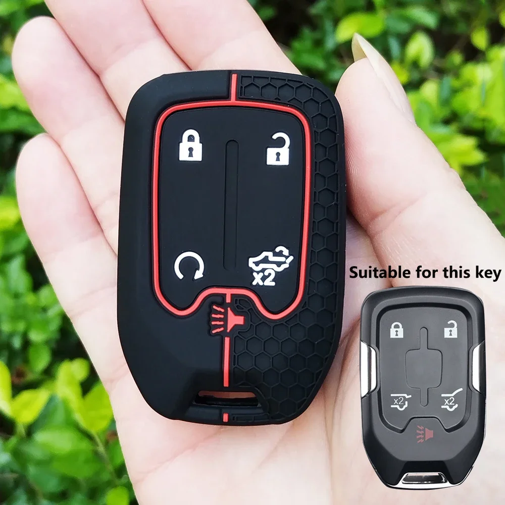 For CHEVROLET Silverado GMC Sierra 1500 2500HD 3500HD Terrain Acadia 2020 2021 2022 Silicone Auto Remote Car Key Case Cover