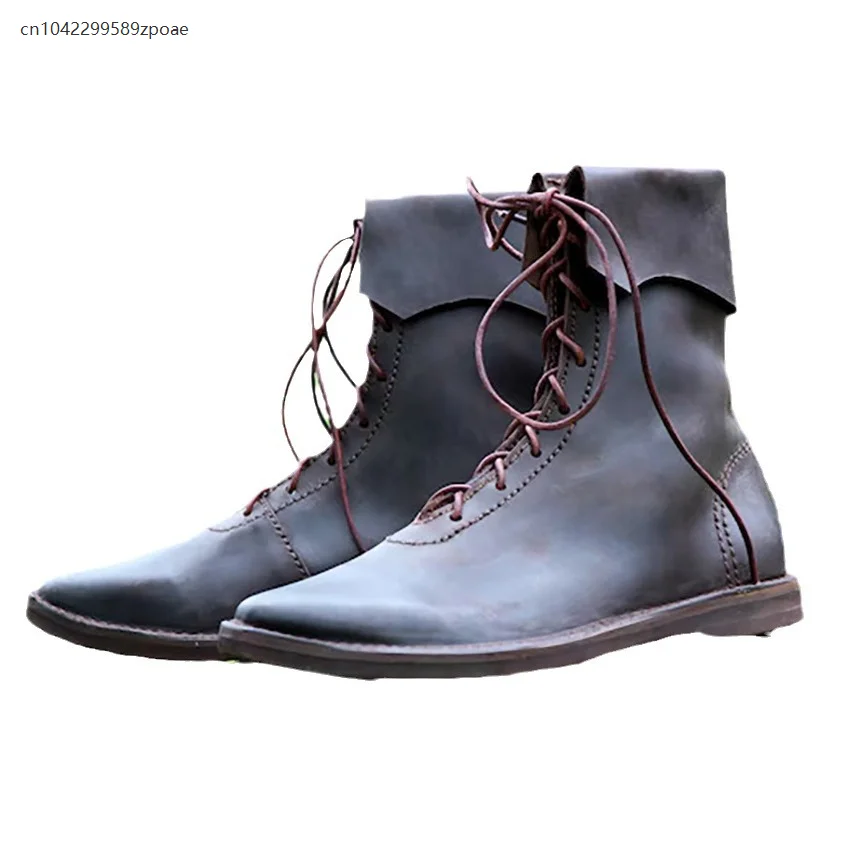 2025 New Europe And The United States Men's Shoes Trend Medieval Renaissance Role-playing Plus Size Men's Boots