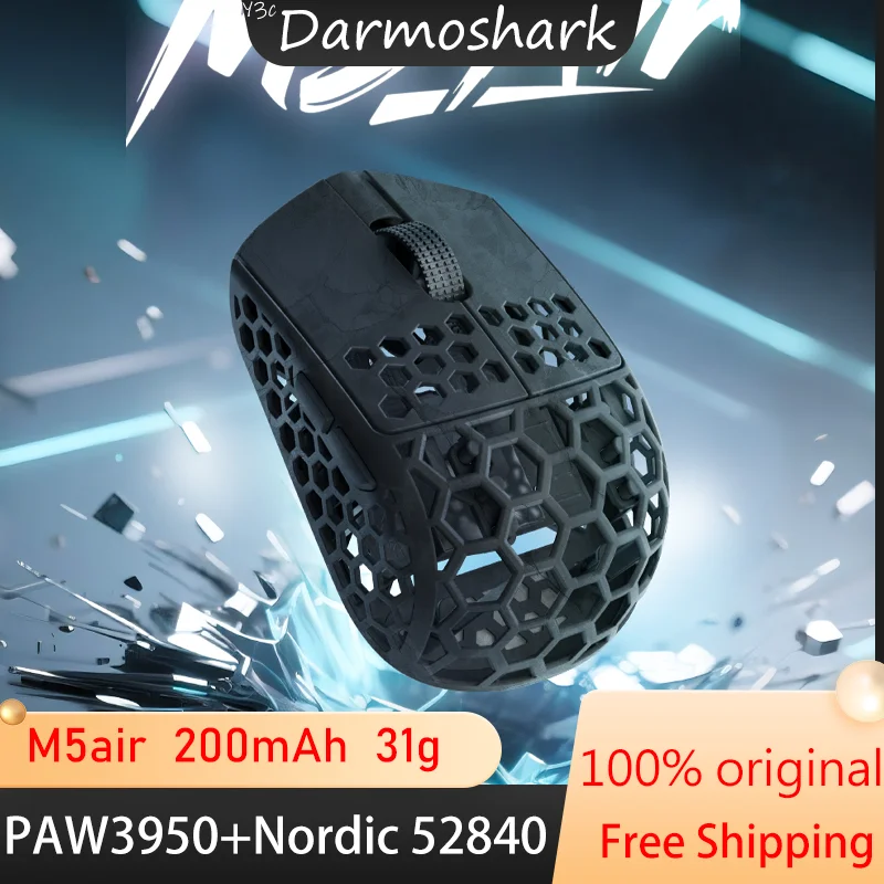 Darmoshark M5air ワイヤレス Bluetooth トリプルモードゲーミングマウス 8K フィンガーグリップ小さな手用カーボンファイバー鍛造 31 グラム軽量