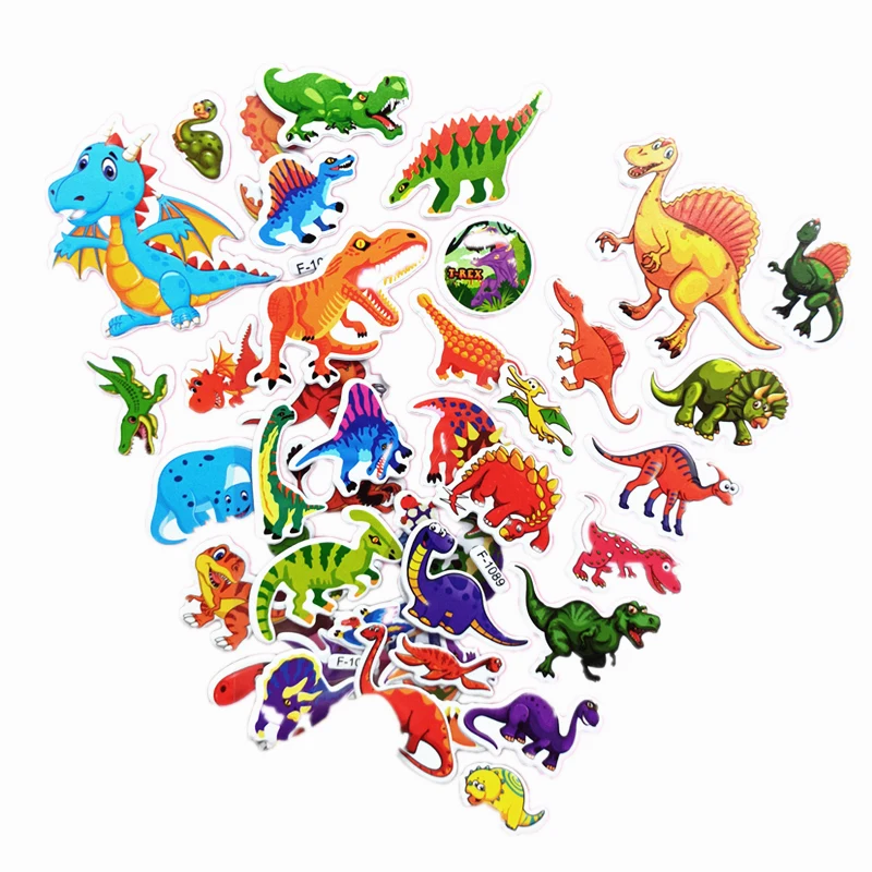 6/12/24pcs 3D Bubble Stickers Herbruikbare Cartoon Dinosaurus Ontwerp Kinderen Sticker Speelgoed voor Kinderen Verjaardag Nieuwjaar gift TMZ