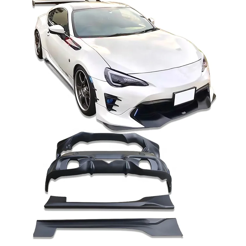 TRD Style Car Body kit For Toyota GT86 2017-2019 Whole Set Front Lip Rear Diffuser Lip Side Skirts GT86 Car Kit ABS Material