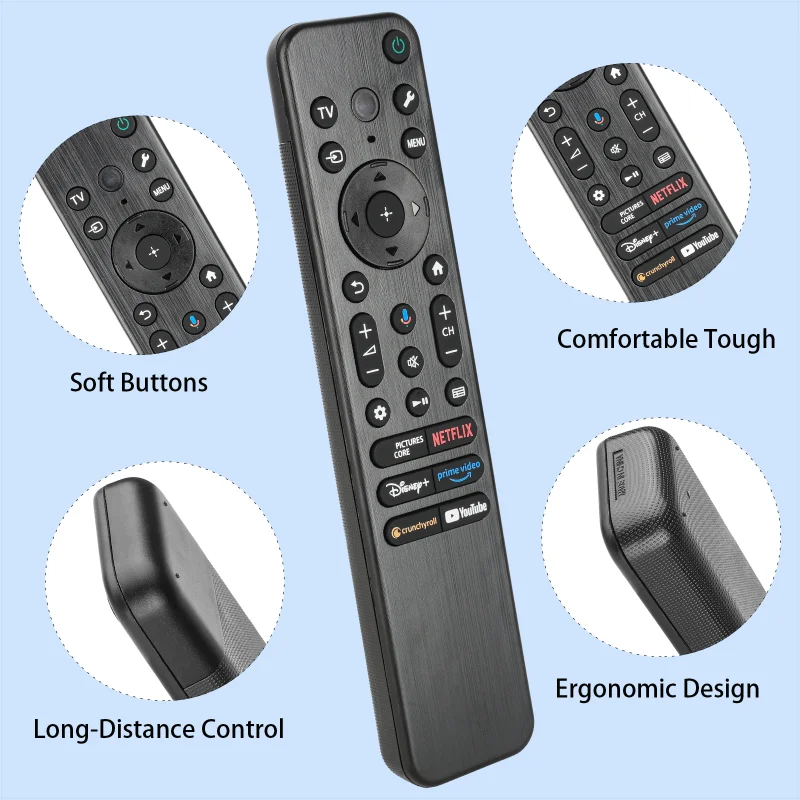 RMF-TX920U جهاز تحكم عن بعد بإضاءة خلفية صوتية لجهاز Sony 2024 وحدة تحكم بديلة للتلفزيون الذكي مع أزرار NETFLIX PrimeVideo YouTube #3