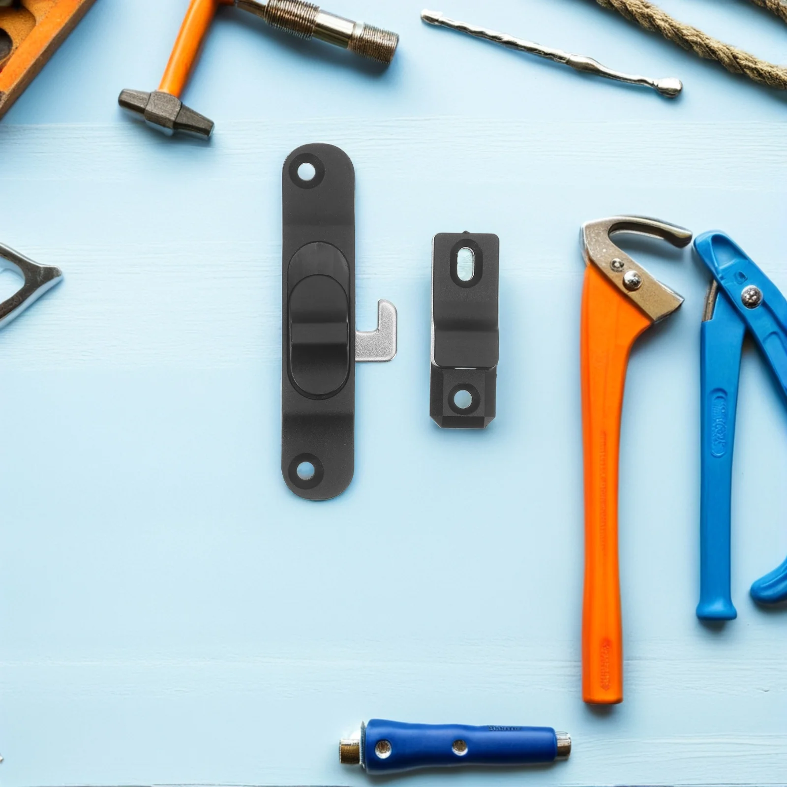 

4Pcs Aluminum Alloy Window Lock Limiter Sliding Latch Proof Stopper Sliding Door Protection Security Lock Black