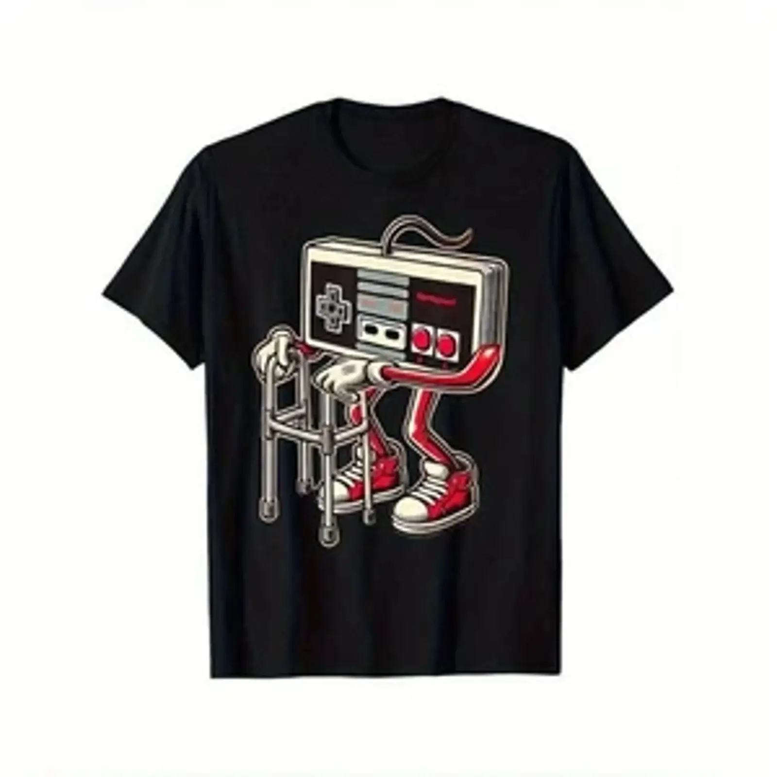 100 Cotton Men'S And Boys Retro Gaming Pattern T Shirt Fun Old Video Game Con vintage Washed fashion streetwear
