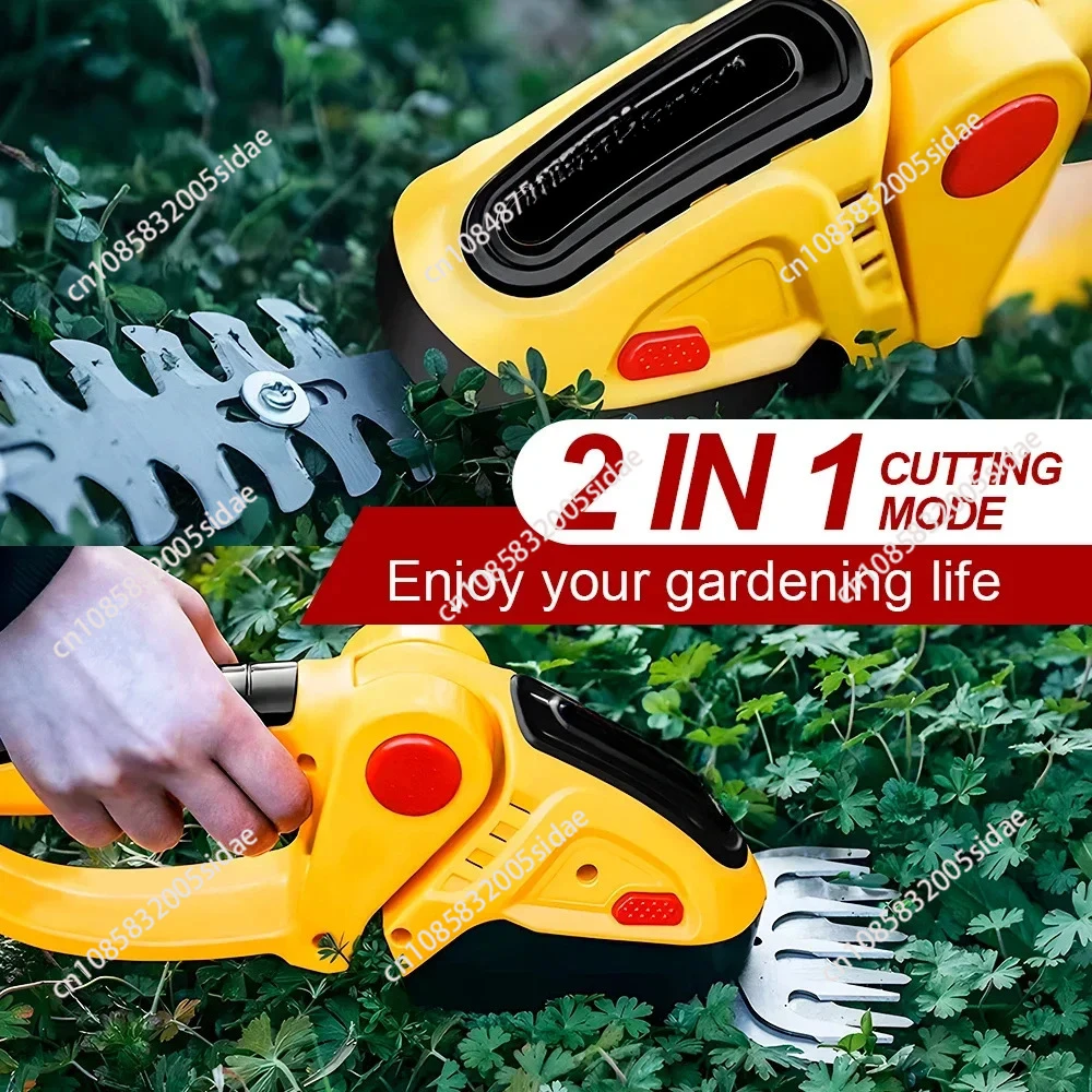 21V 2 in 1 Electric Hedge Trimmer 20000rpm Household Lawn Mower  Garden Bush Scissors Grass Scissors Power Tool