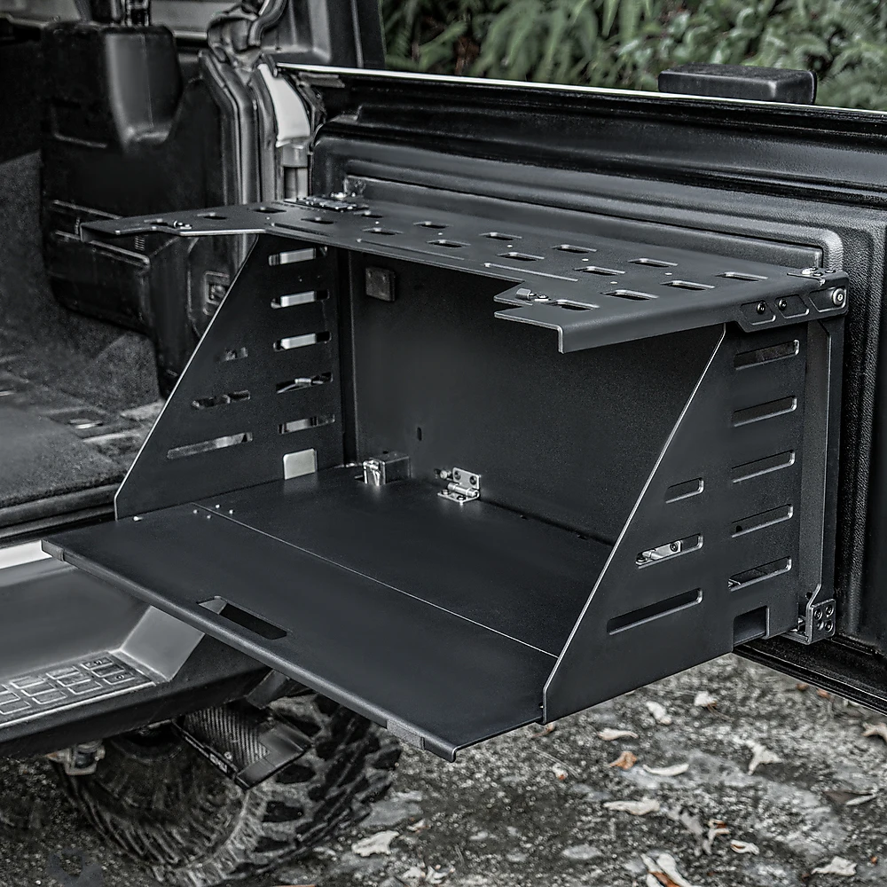 Lantsun OMU031 Aluminum Alloy Tailgate Workbench Tailgate Folding Platform Cooking Table for jeep for wrangler JL 2018-2026 Year