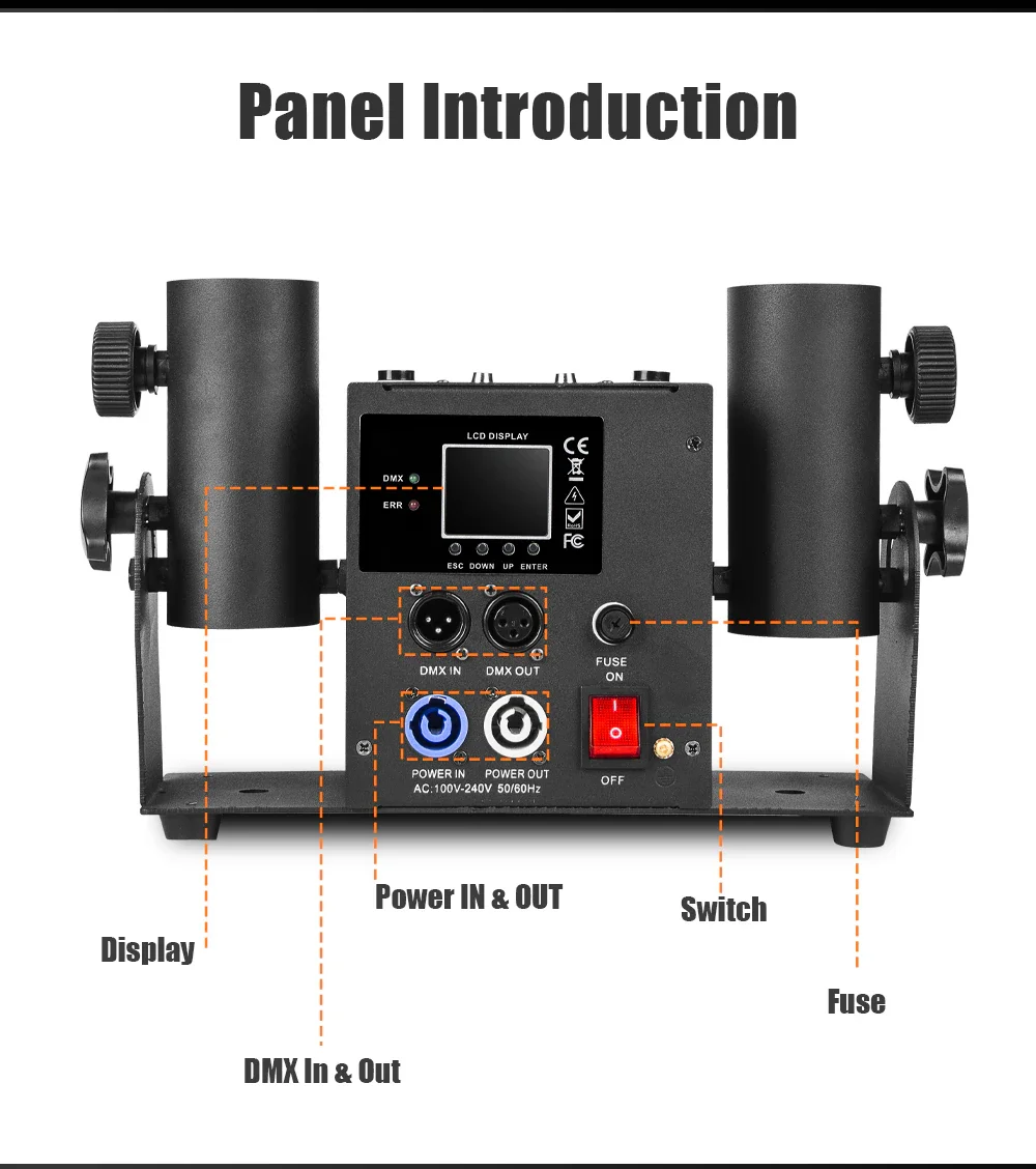 MOKA SFX MK-CN03 Confetti Cannon Party Stage Dmx 512 Remote Double-Shot Confetti Streamer Launchers