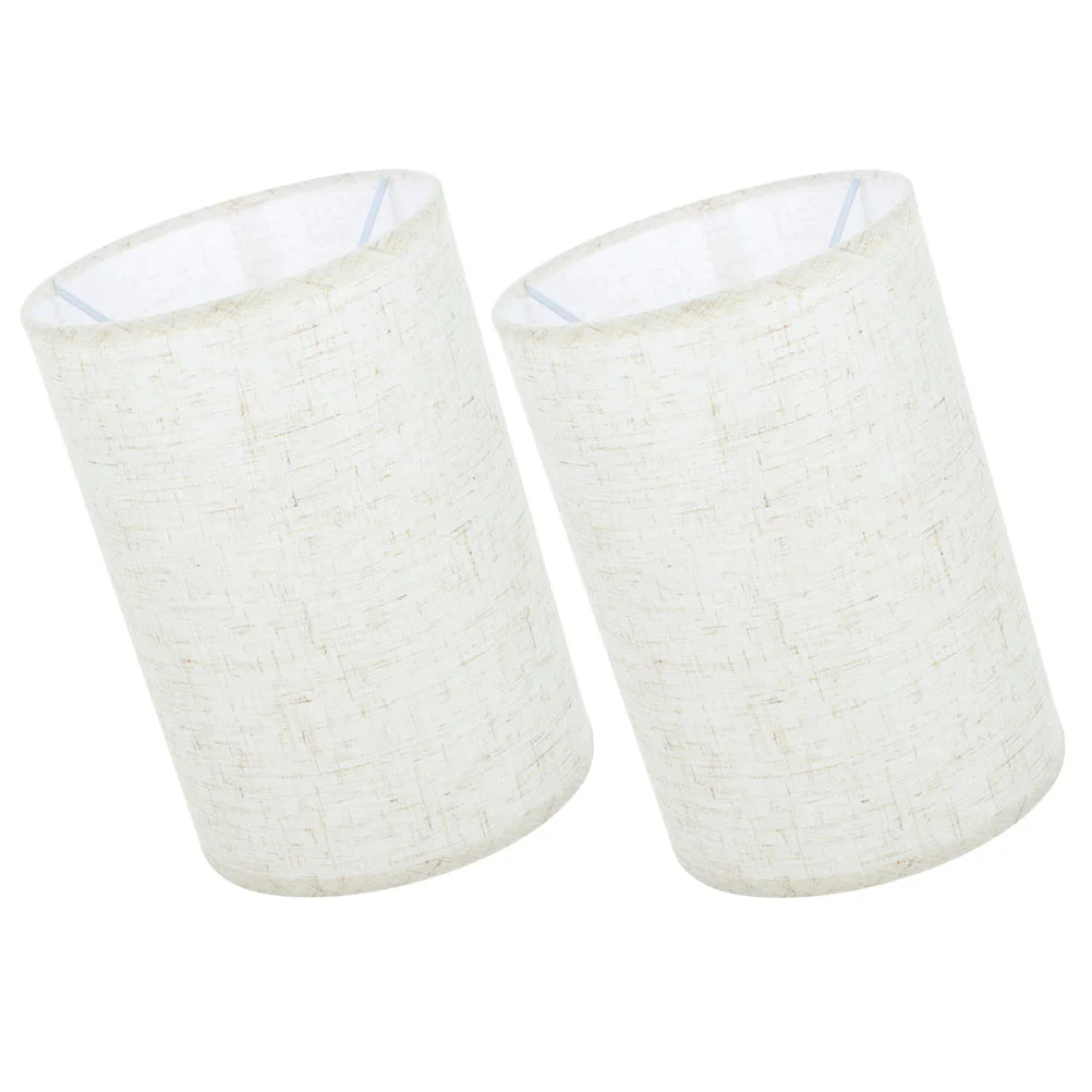 

2 Pcs Linen Lampshade Light Covers Drum Cylinder Indoor Retro Style Cloth Accessories Replacement