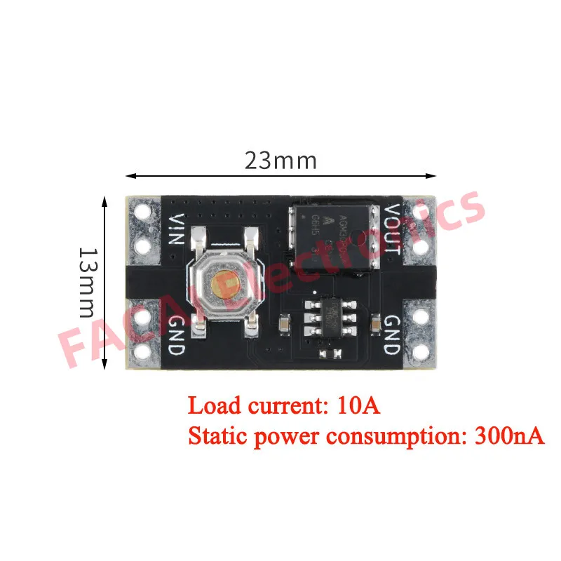 Single Bond Button Bistable Switch Module 3.5-5.4V 4.5-26V 300nA 1.3uA Load 10A Low Power Wide Voltage Micro One Key Switch  4.9