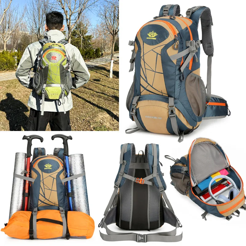 

55L Hiking Backpack Large Capacity Water Repellent Outdoor Camping Cycling Travel Bag Wear Resistant Korean Style Trekking Pack