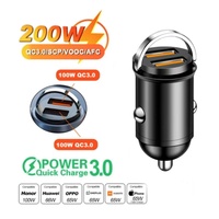 100W/200W Dual USB Car Charger QC3.0 PD Mini Car Charger 12-24V Fast Charging Car Adapter For Xiaomi Huawei Samsung iPhone 