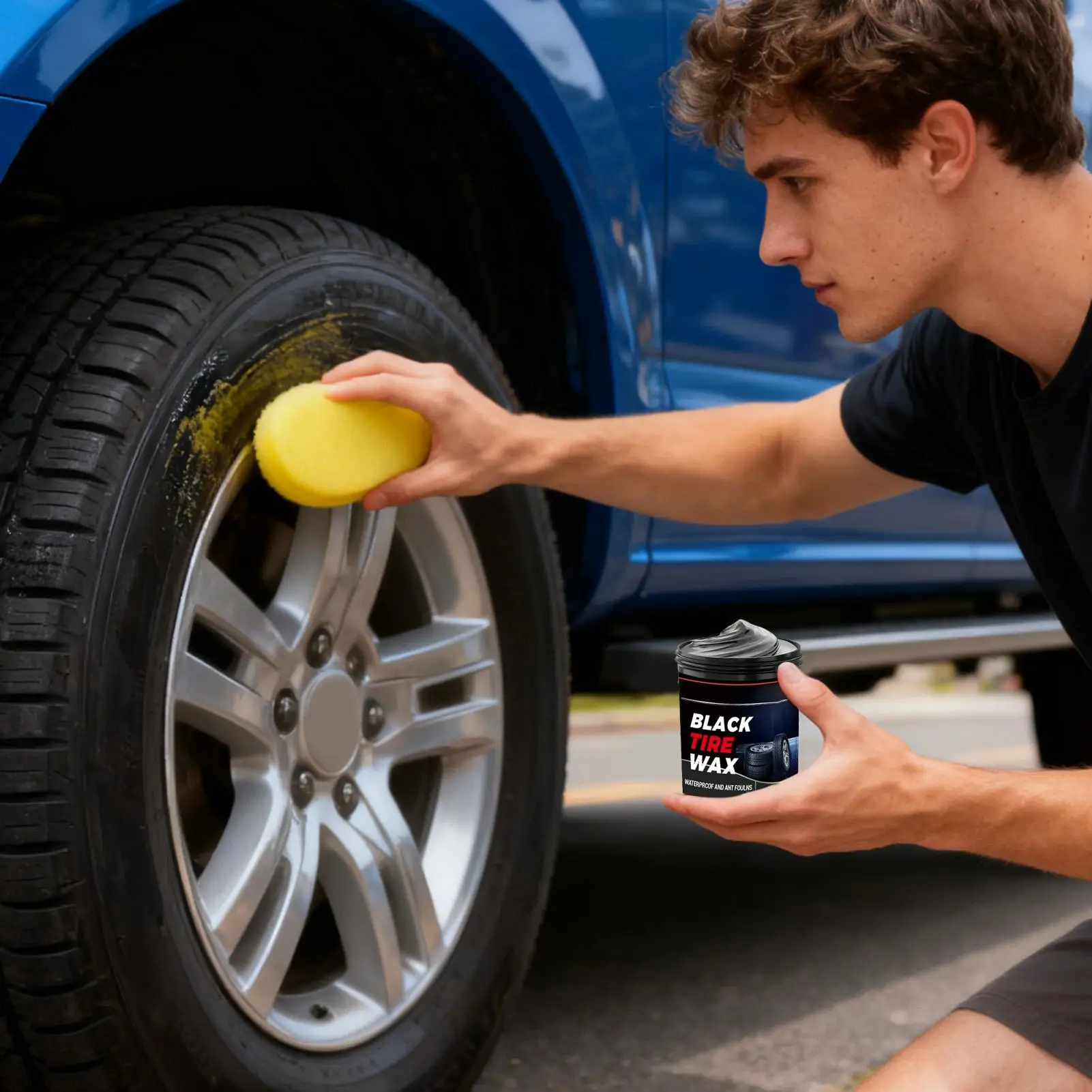 150g Car Tire Wax Nourishing Paste Car Tire Refurbishment Wax Anti-aging Darkening Maintenance Agent Coating Paste