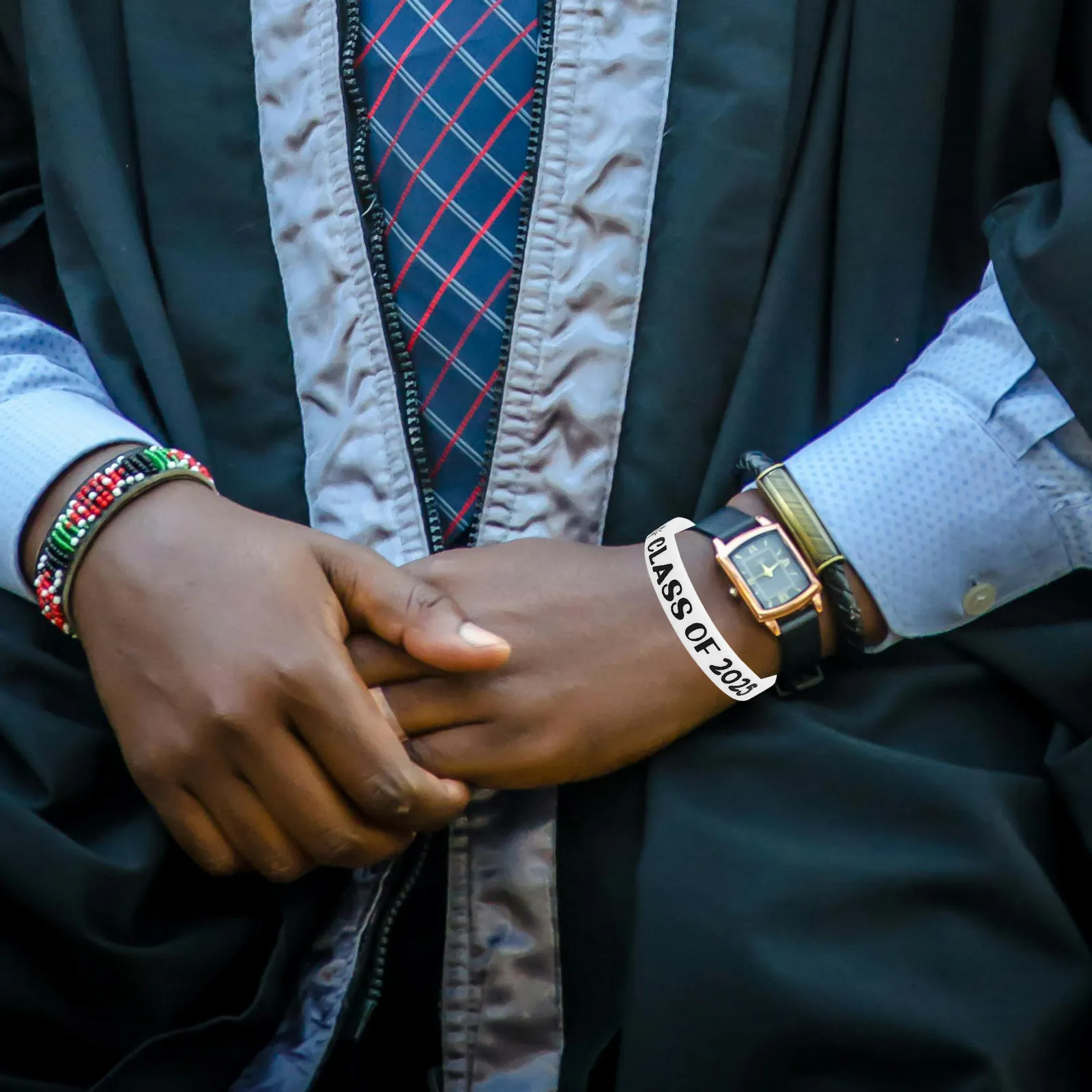 

10Pcs Congrats Grad Silicone Wristbands Class of 2025 Stretch Graduation Season Bracelets Graduation Party Favors