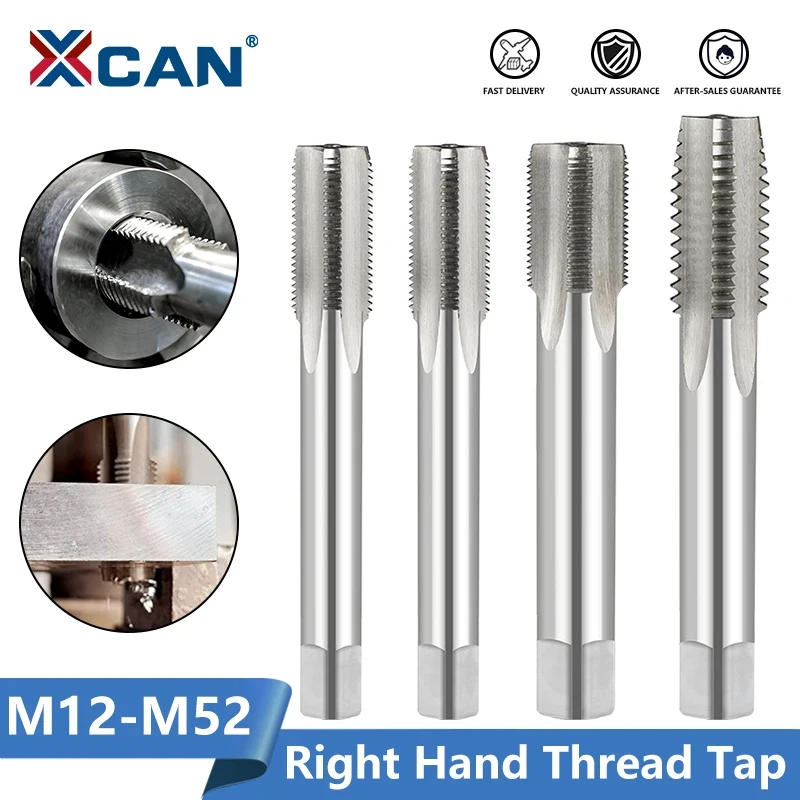 

XCAN Thread Tap M12-M52 Right Hand Machine Plug Tap Metalworking Screw Metric Tap Drill Hand Tools