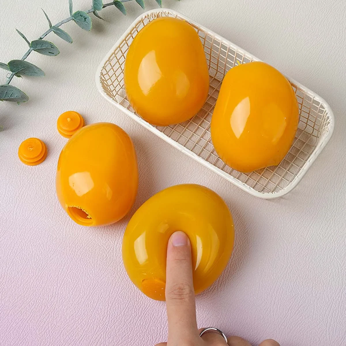 TPR Leere Kugelhülle DIY Handgemachtes Quetschball-Zubehör Hohle Mango-Form Hülle zum Befüllen Stressabbau-Spielzeugteile für Handarbeiten – Detail 6