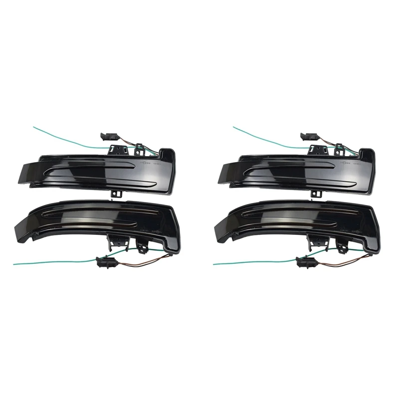 

4X Blue&Amber Dynamic LED Turn Signal Light Rearview Mirror Light Indicator Blinker For Mercedes-Benz W221 W212 W204