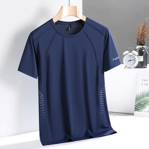 Imagen 2 del producto Camiseta de manga corta para hombre, ropa informal de secado rápido, de gran tamaño, 7XL, 8XL, para verano, 2024