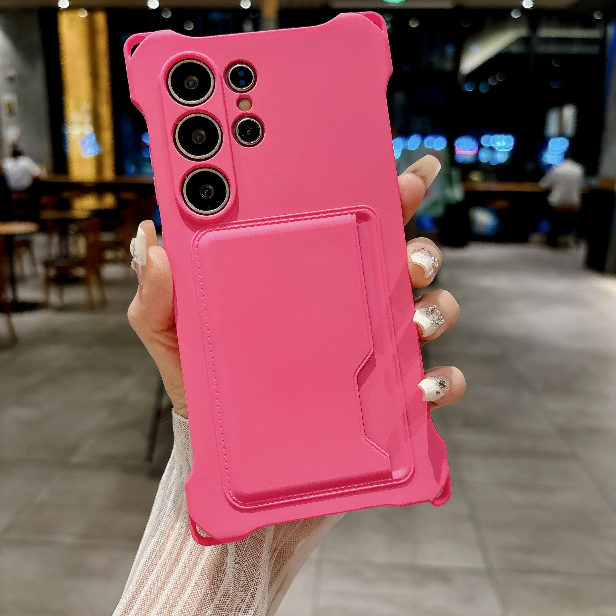 Coque de téléphone en silicone liquide multicolore avec fente pour cartes pour Samsung Galaxy S26 S25 S24 S23 S22 S21 Ultra Plus Ddge, antichoc