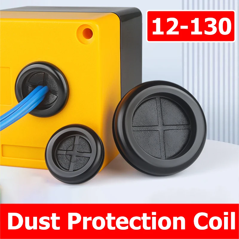 12-130mm Black White Rubber Protective Coil O-ring Seal Environmental Protection Insulation Threading Sleeve With Card Slot Over