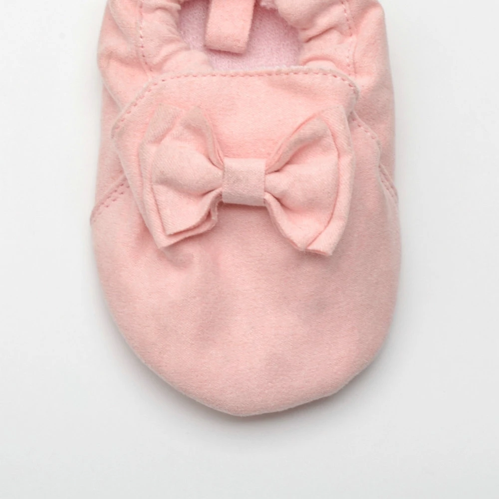 COSYSUSY Baby Mädchen Schuhe Erste Wanderer Rosa Nette Bowknot Warme Baumwolle Weiche Flache Sohle Baby Schuhe Für Neugeborene Baby Kleinkind Kleinkind