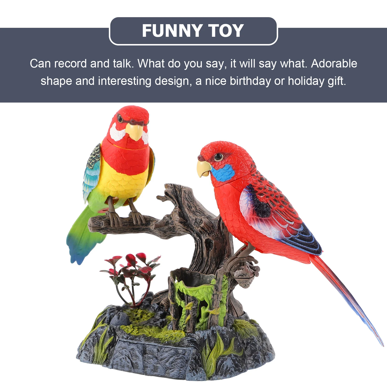 Toy Parrot Voice Control Electric Desktop Talking Bird Red Learning Good Helper Child