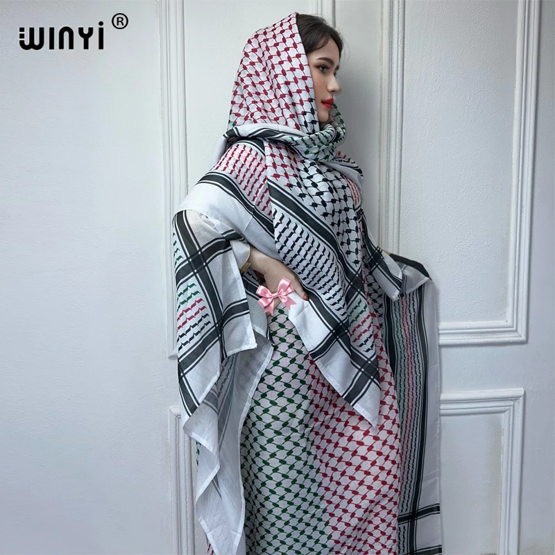 

WINYI classic dresses with scarf 2 piece set Kaftan party dresses loose fashion Streetwear luxury abaya muslim woman dubai عبايا