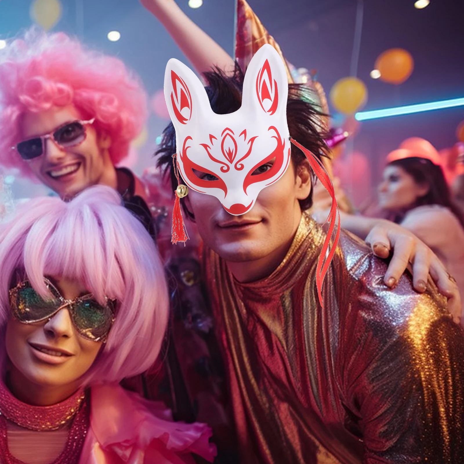 

Fox Mask Half Face Decorative Japanese Style Animal Masks for Adults Kids Cosplay Party Masquerade Festivals Photo Props