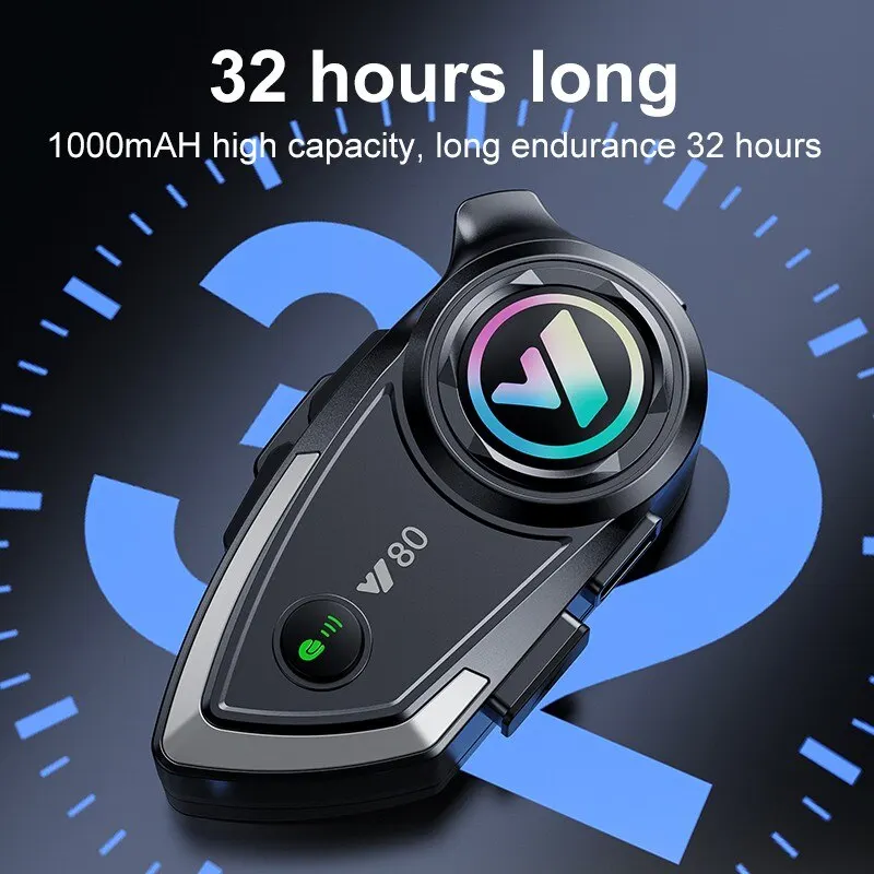 Y80 Motorcycle Helmet Bluetooth Headset Wireless V5.3 Handsfree Call Music Earphone for Riders Moto GPS Waterproof Headphone