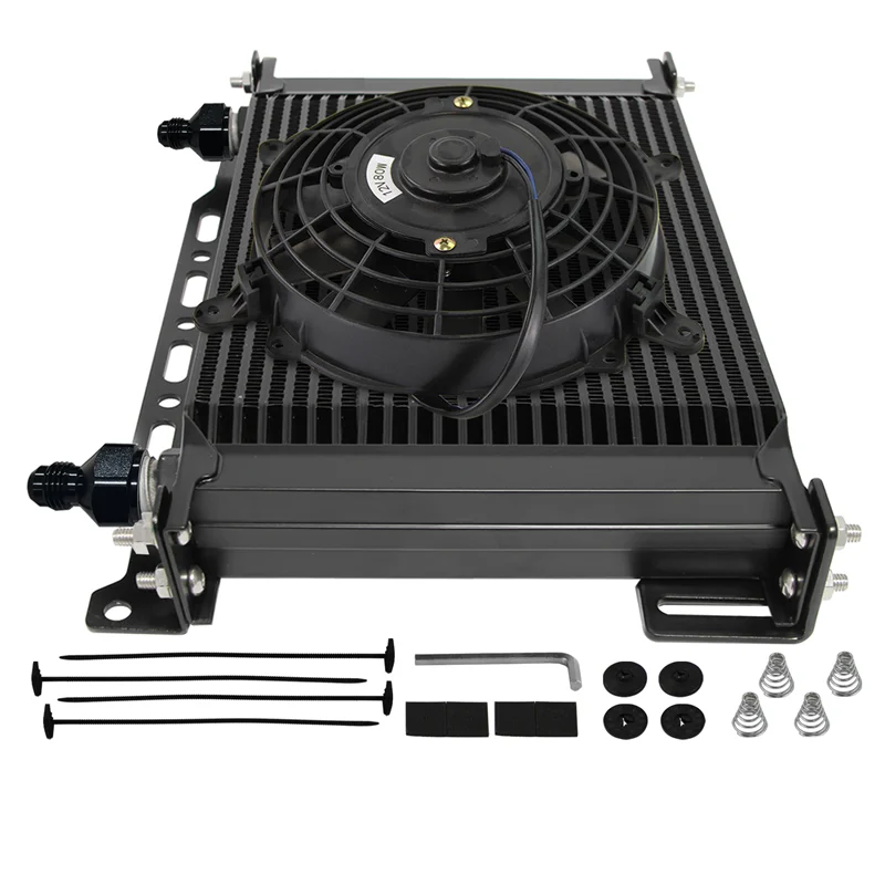 Universal 25 Row AN8 Oil Cooler with 2pcs AN8 to AN6 Accessories + 7 