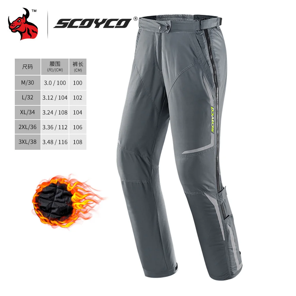 SCOYCO Warm Motorcycle Pants Anti-drop Motorcycle Riding Pants Reflective Racing Trousers Windproof Motocross Pants 2 Colours