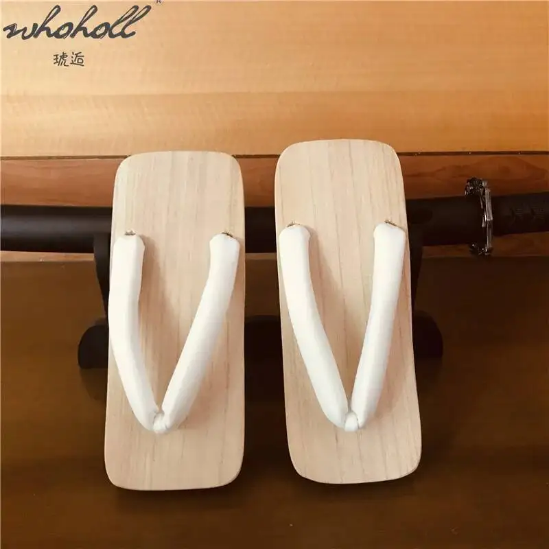 WHOHOLL Geta Man Vrouwen Slippers Outdoor Japanse Geta Houten Klompen Platform Dikke Bodem Slippers Cosplay Kostuums Schoen