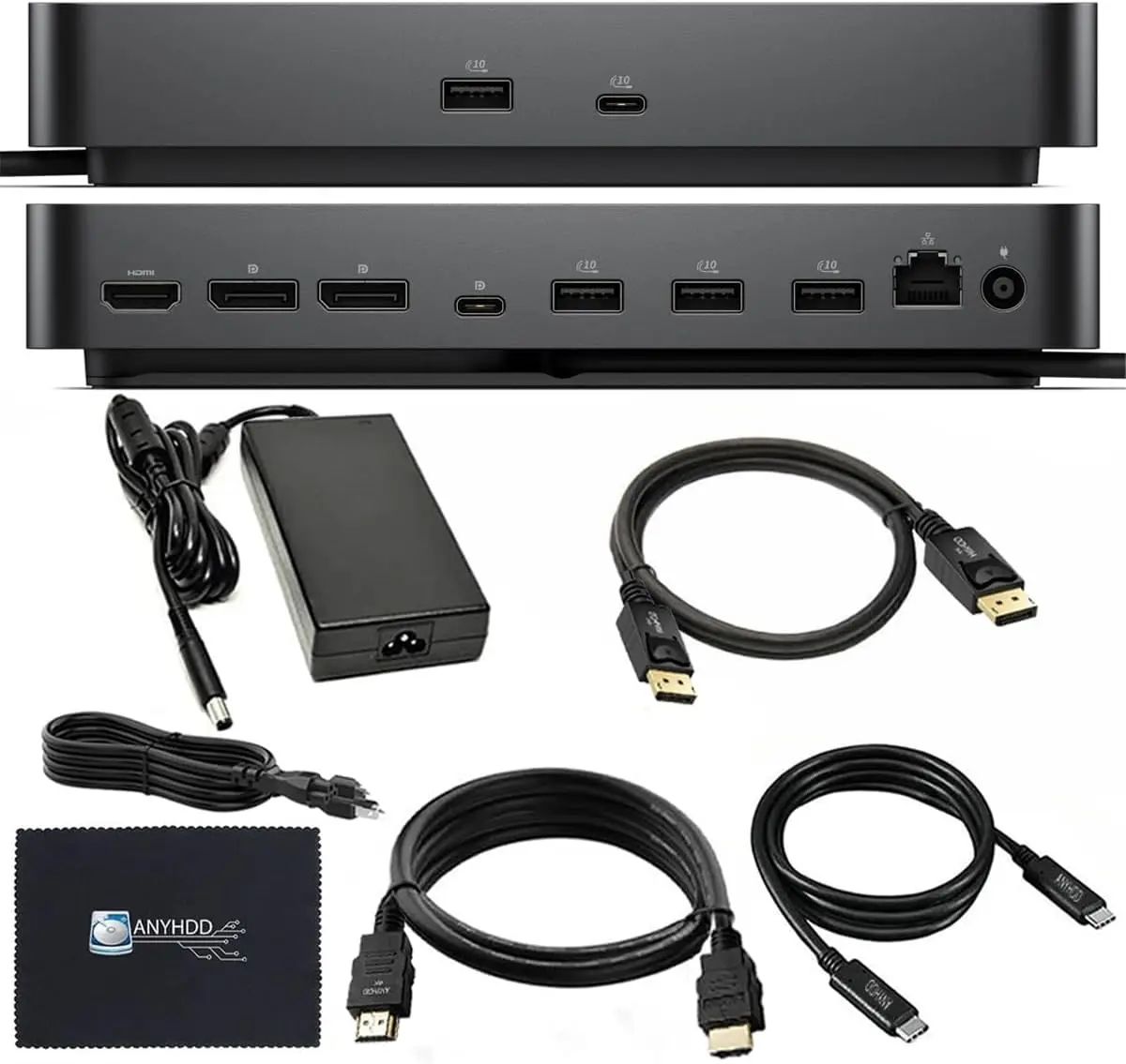 

USB-C Docking Station with 100W Power, Dual 4K Display Support, HDMI/DisplayPort Ports, and 3-Year Warranty