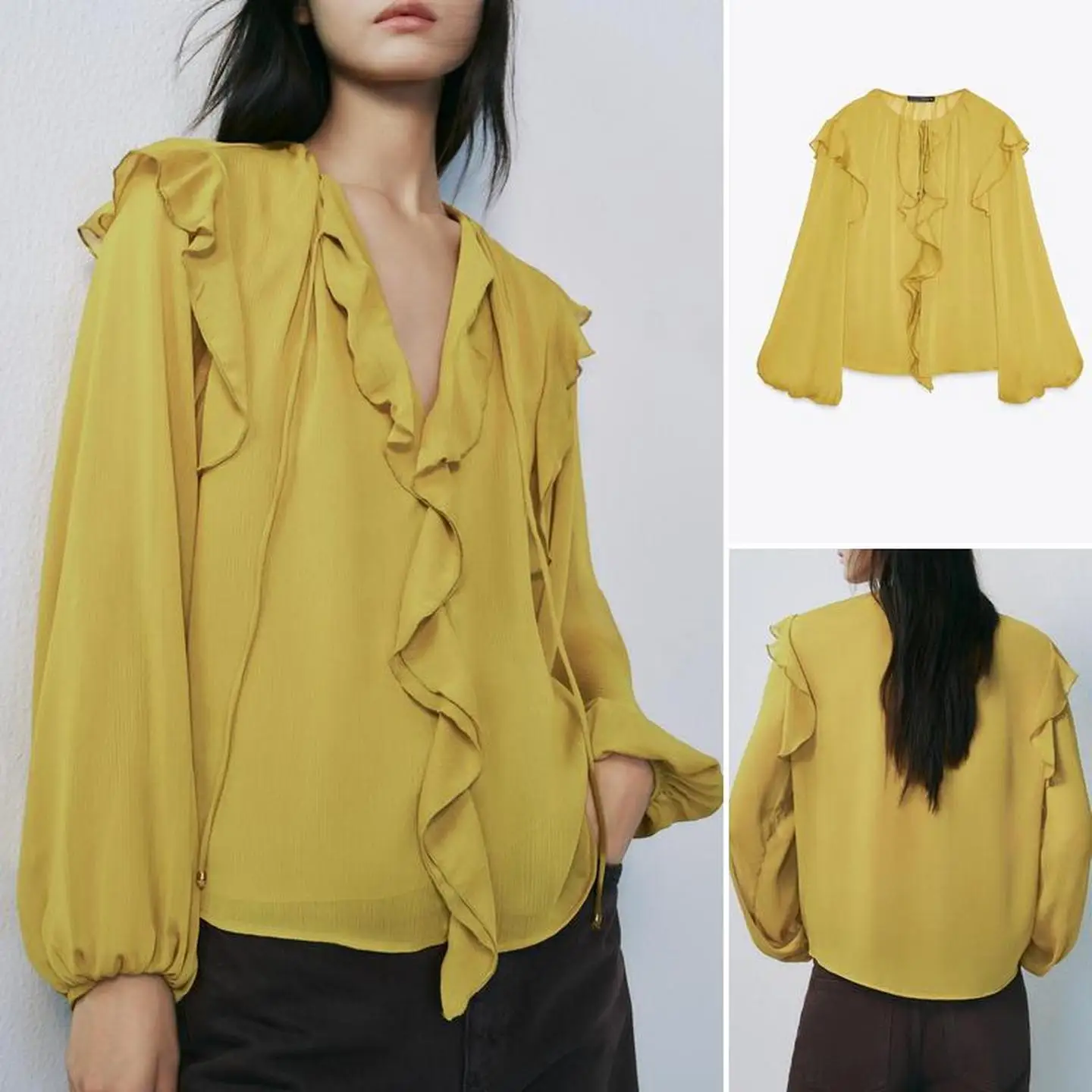 عقدة زخرفية حلوة شبه شفافة متداخلة مستديرة Ne Long Sve irt French Sle مادة رقيقة فضفاضة #3