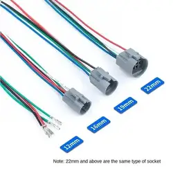 Socket Connectors Wire For 12mm 16mm 19mm 22mm 25mm 30mm Metal Push Button Switch (Only Connector)